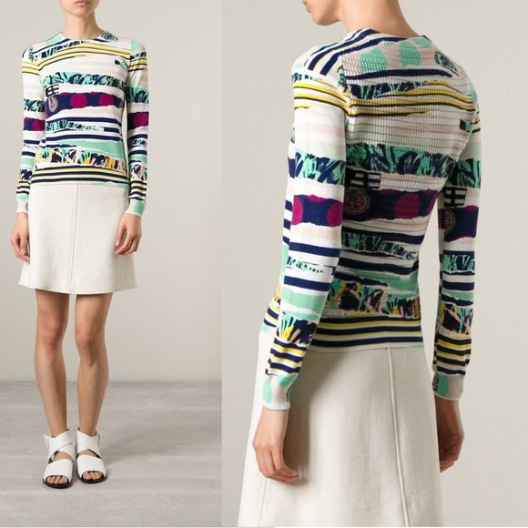 Kenzo Sweaters - KENZO Paris Torn Intarsia Multicolor Sweater Sz S